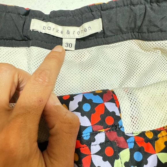 Parke and Ronen swim trunks size 30 Colorful Geometric Patterned Shorts - Picture 4 of 8